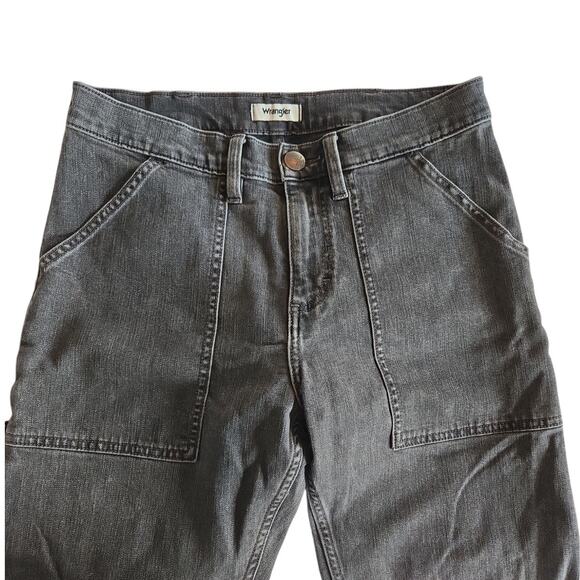 Wrangler | Grey-High Rise-Crop- Straight-Carpenter Jeans| Size 30 inches (27x27) - Picture 3 of 10